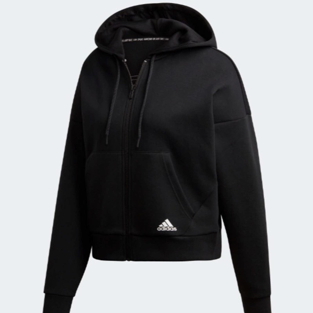 SOLD Adidas classic 3 stripe zip scuba hoodie Med - Picture 4 of 14